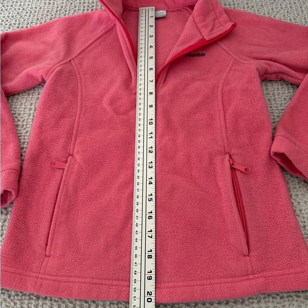Columbia Kids pink Girls size M full zip  Fleece Jacket